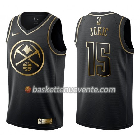 Maillot Basket Denver Nuggets Nikola Jokic 15 Nike Noir Gold Edition Swingman - Homme